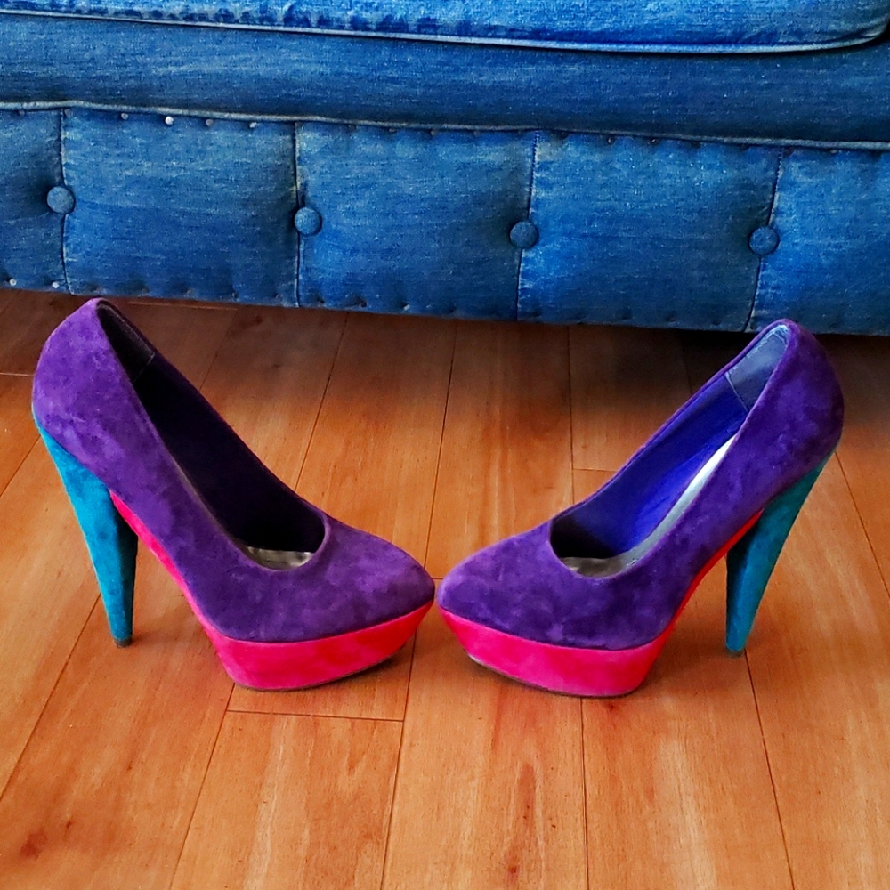 ASOS Color Block Platform Heels - Picture 3 of 5